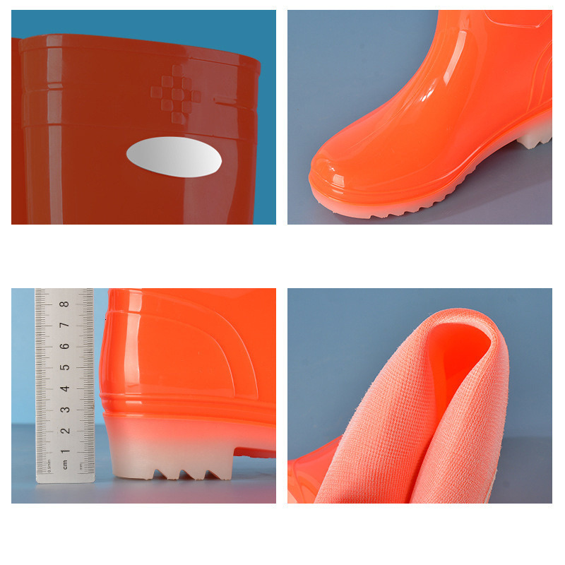 Rain Boots Comemore Autumn Low Heels shoes Couple Men Women High-barrel Waterproof Boot Work Rubber Shoe Long Water Shoes 44 230112