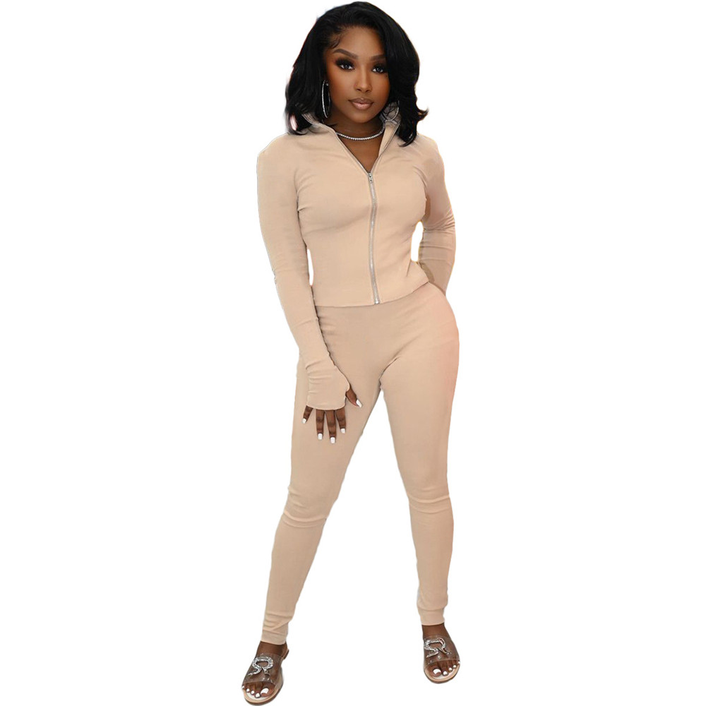 Designer Fall Winter Women Clothes Tracksuits Long Sleeve Outfits Solid Jacket and Pants Two Piece Sets Outwork Sportswear Casual sports suits Sweatsu