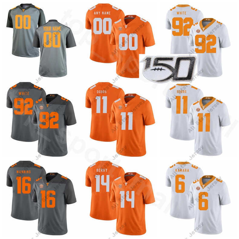 American College Football Wear NCAA Tennessee Volunteers 16 Peyton Mann Jersey Football College 92 Reggie White 6 Alvin Kamara 14 Eric Berry 11 Joshua Dobbs Custom Na, With 150th patch
American College Football Wear NCAA Tennessee Volunteers 16 Peyton Mann Jersey Football College 92 Reggie White 6 Alvin Kamara 14 Eric Berry 11 Joshua Dobbs Custom Na, With 150th patch