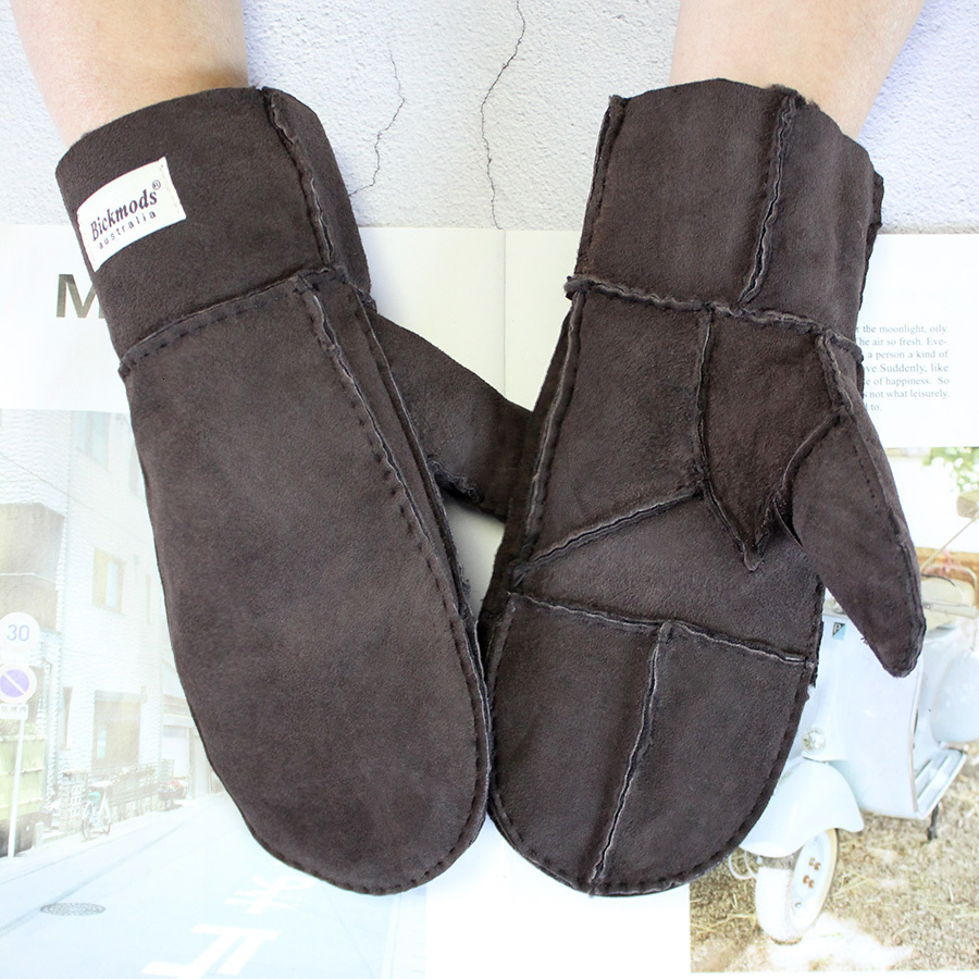 Fingerless Gloves Sheepskin Fur Gloves Womens Winter Cold Warm Mens Leather Thicken Mittens Hand Sewn Black Sheepskin Wool 230113