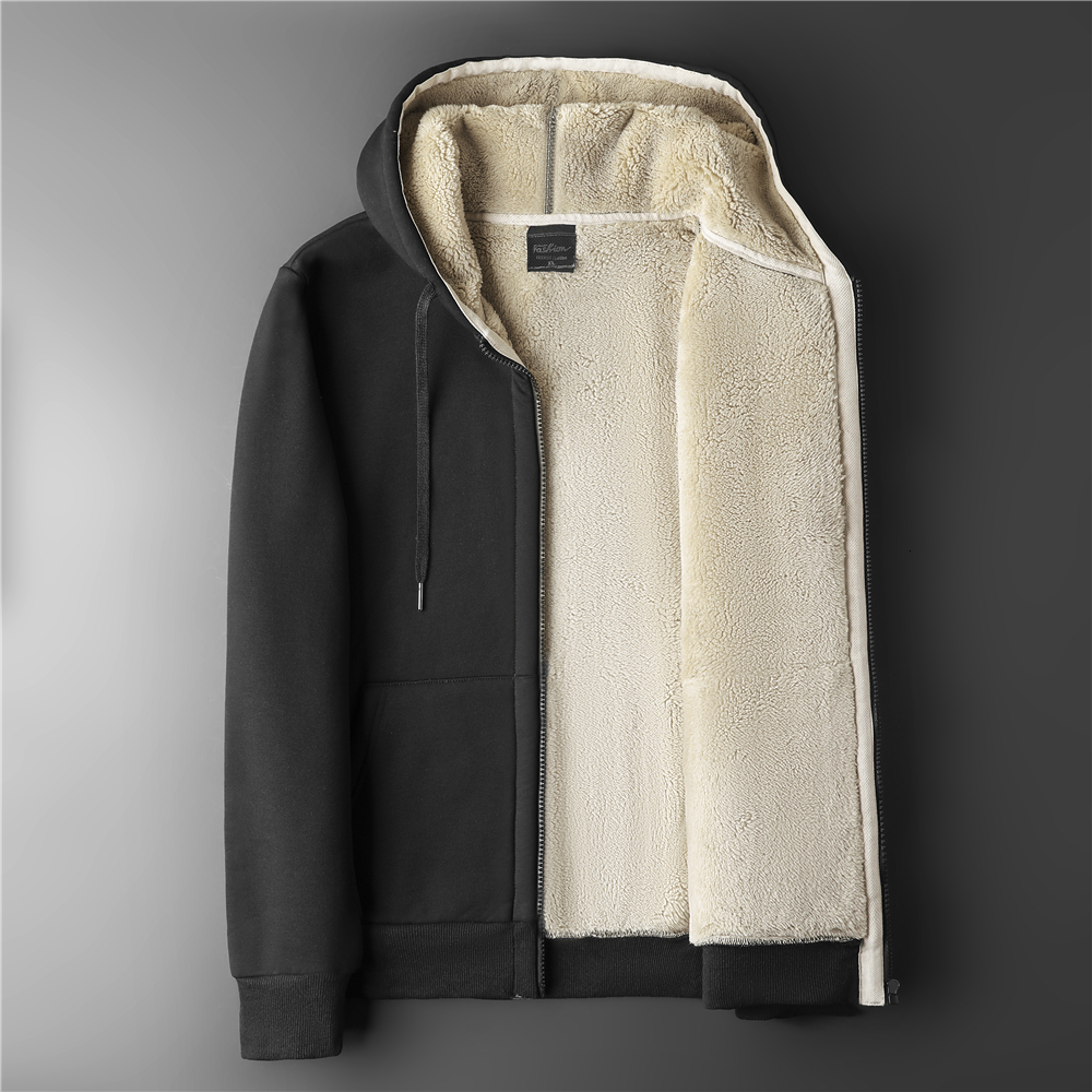 Mens Hoodies Sweatshirts Big Size Clothes Winter Thick Warm Hoodie Men Fleece Brushed Hooded Zipup Sweatshirt 7XL 8XL Large Thermal Hoody Male 230113