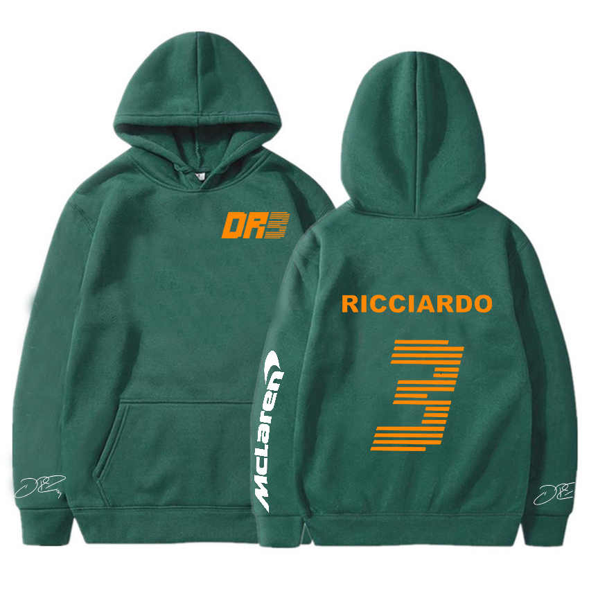 Mens Hoodies Sweatshirts Mclaren Hoodie Formula One Racer Long Sleeve Letter Daniel Ricciardo 3 Printed Streetwear Sweatshirt Men EU Size Vintage 2301