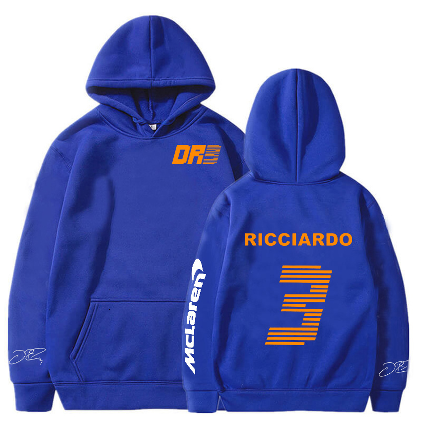 Mens Hoodies Sweatshirts Mclaren Hoodie Formula One Racer Long Sleeve Letter Daniel Ricciardo 3 Printed Streetwear Sweatshirt Men EU Size Vintage 2301