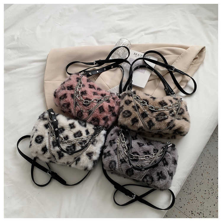 Shoulder Bags Soft Warm Plush Faux Fur Fluffy Tote Bag Female Luxury Designer Small Crossbody For Women Chain Handbags And Purses 230113