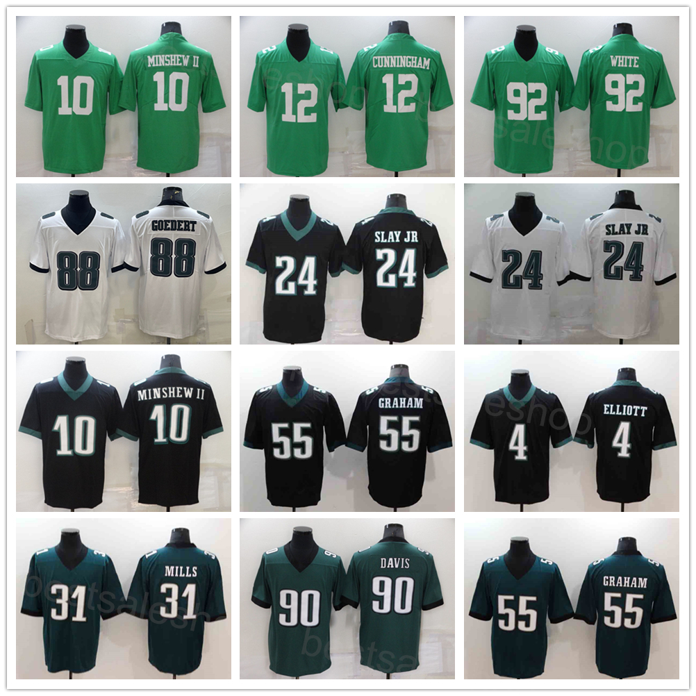 Men Football 92 Reggie White Jersey 55 Brandon Graham 88 Goedert 4 Jake Elliott 10 Gardner Minshew 12 Randall Cunningham 62 Jason Kelce 90 Davis Black Green White Team
Men Football 92 Reggie White Jersey 55 Brandon Graham 88 Goedert 4 Jake Elliott 10 Gardner Minshew 12 Randall Cunningham 62 Jason Kelce 90 Davis Black Green White Team