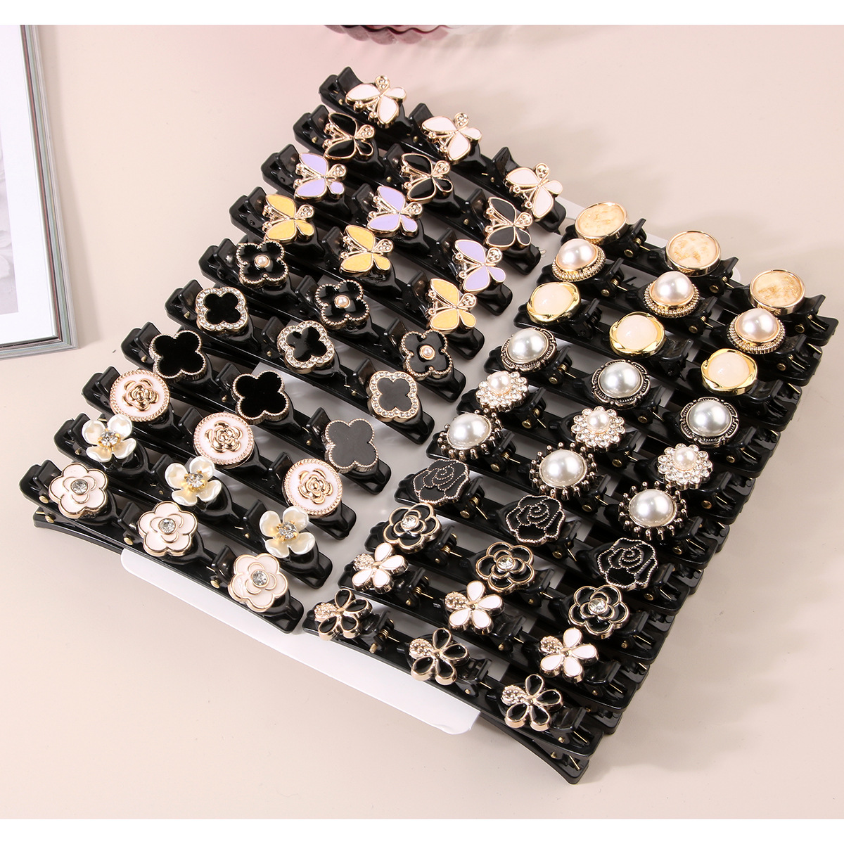 Women Girl Ribbon Elegant Flower Pearls Braid Hairpins Sweet Hair Decorate Clips Bangs Hold Barrettes Headband Fashion Hair Accessories 1325