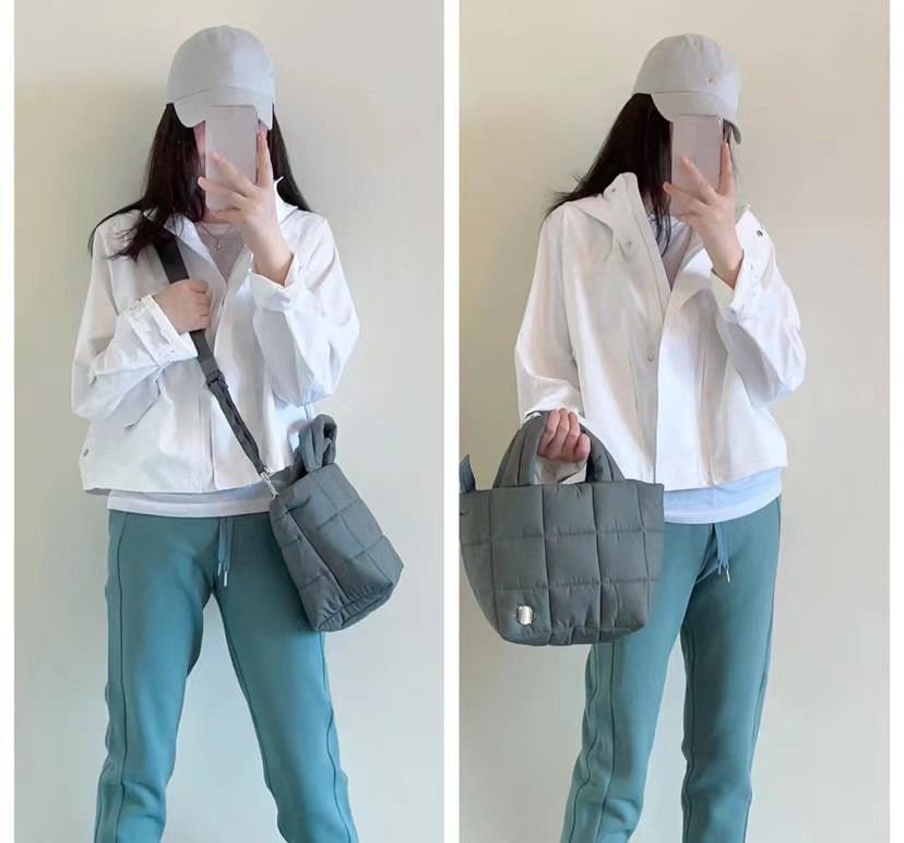 Quilted Puff sport Tote Bag Women Space Down Feather Padded Space Cotton winter warm bucket Crossbody Shoulder Bags M38