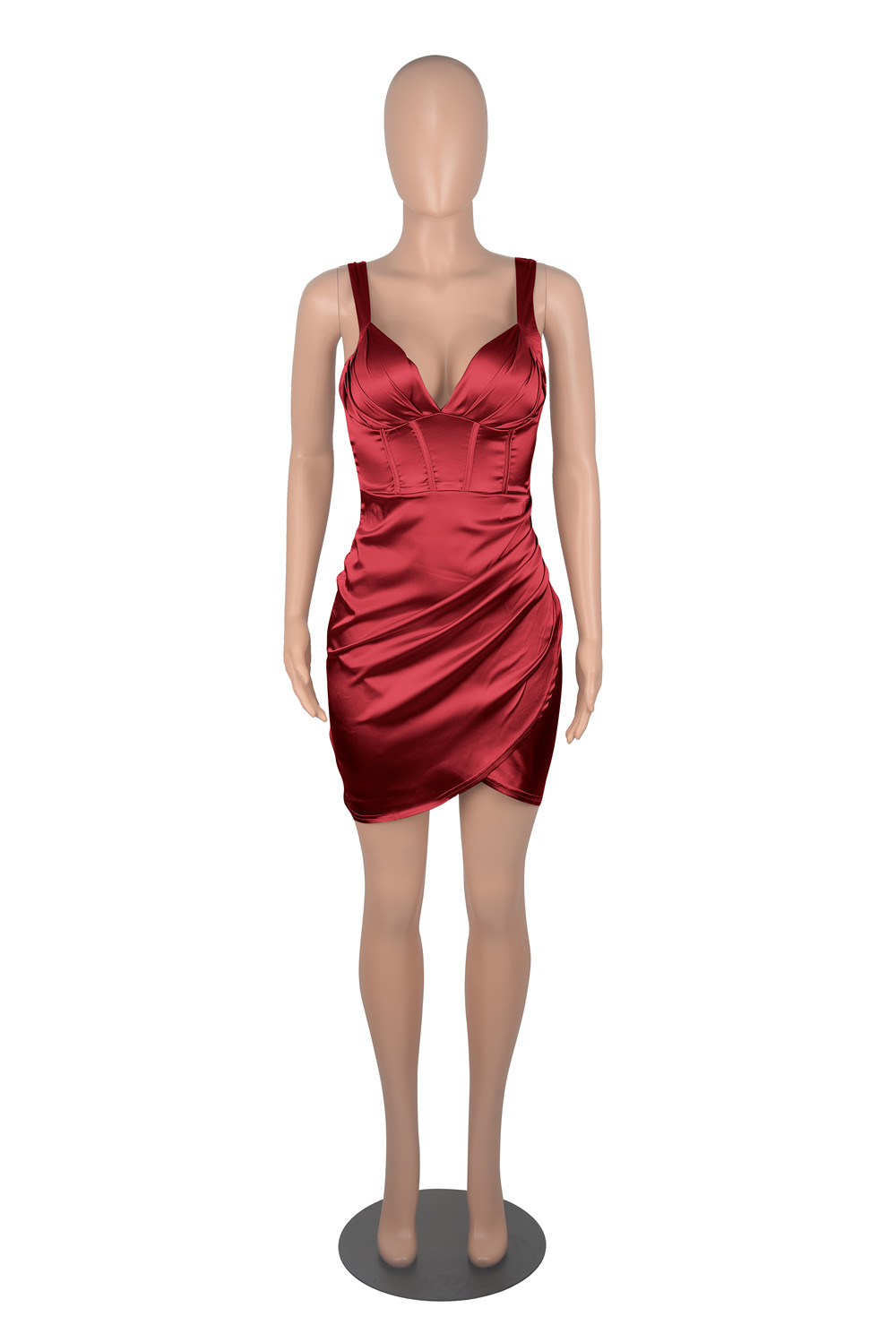Summer Spaghetti Dress Women Satin Sleeveless Bodycon Dresses Spring Autumn Clothes Casual Skinny Mini Dress Night Club Party Wear 9184