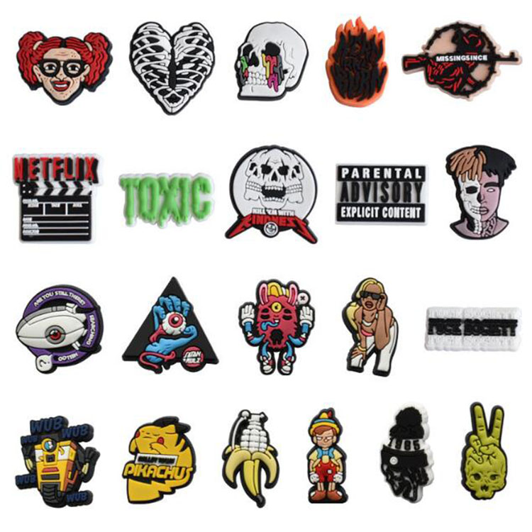 cartoon pvc soft rubber shoe flowers beach shoecharms buckle decoration button party gift wholesale