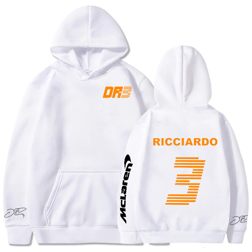 Mens Hoodies Sweatshirts Mclaren Hoodie Formula One Racer Long Sleeve Letter Daniel Ricciardo 3 Printed Streetwear Sweatshirt Men EU Size Vintage 2301