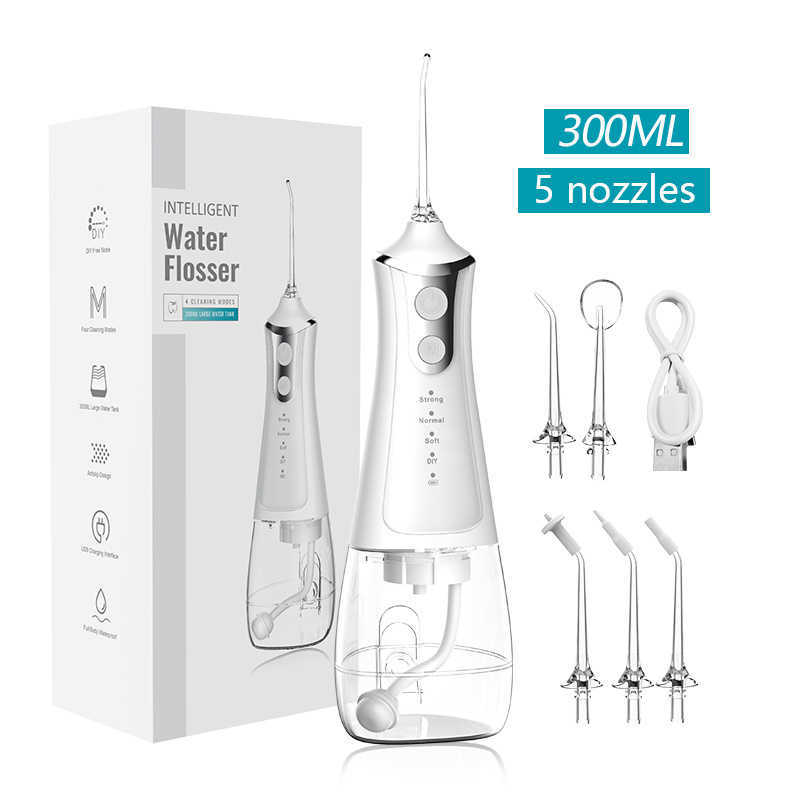 Oral Irrigators homeHygiene 4 Modes Irrigator Dental Wasser Flosser 300ml Water Jet Tooth Cleaner Electric for Cleaning Teeth IPX6 Waterproof 2022 221