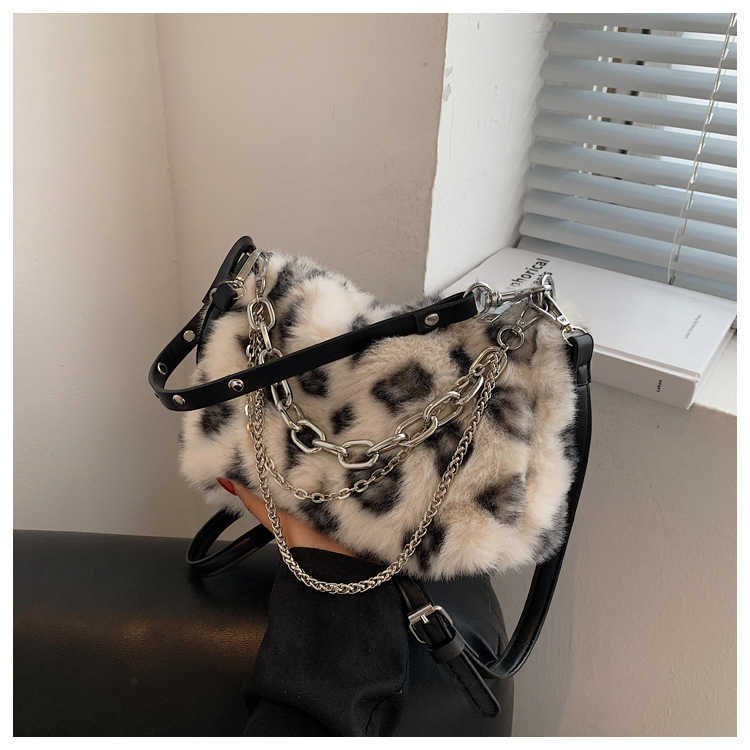 Shoulder Bags Soft Warm Plush Faux Fur Fluffy Tote Bag Female Luxury Designer Small Crossbody For Women Chain Handbags And Purses 230113