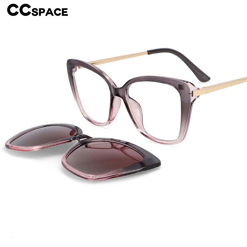 Sunglasses Frames 53851 Ladies Anti Blue Light Square Glasses Frames Polarized Sunglasses Magnetic Clip Women Fashion Computer Eyeglasses 230113