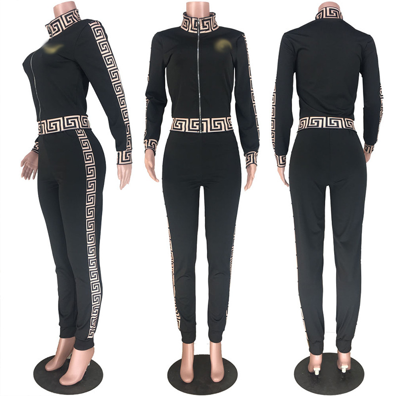 Womens Tracksuits Girls Two Piece Pants Set Outfits Letter long sleeve Jackets trousers two-piece Casual Hoodies Tops trouser Outfits Sportswear cloth