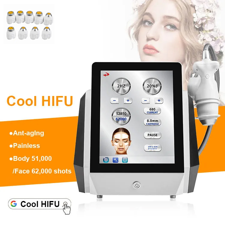 cryo HIFU machine intensity focused ultrasound cool hi-fu Cellulite Removal beauty Equipment skin lifting Anti-aging Face Body Anti Wrinkle device