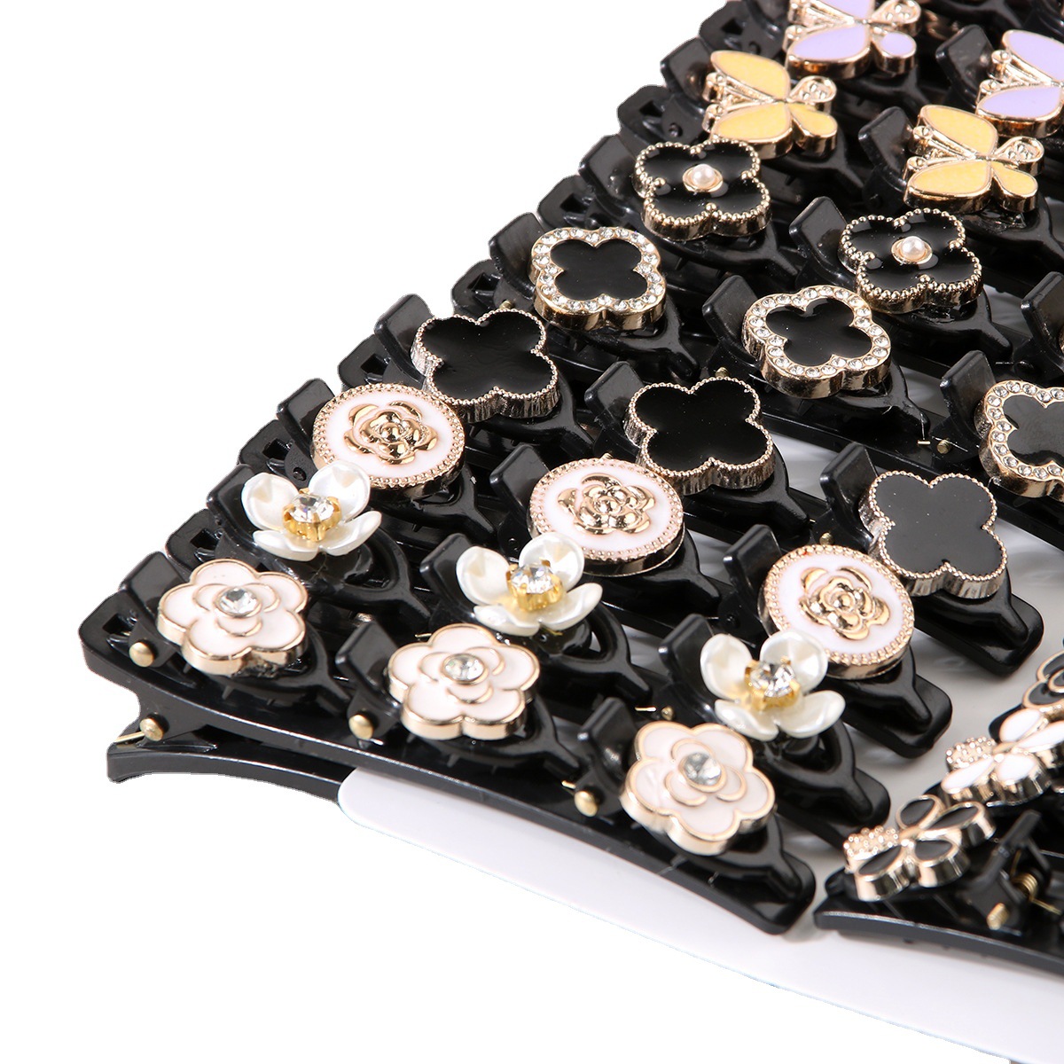 Women Girl Ribbon Elegant Flower Pearls Braid Hairpins Sweet Hair Decorate Clips Bangs Hold Barrettes Headband Fashion Hair Accessories 1325
