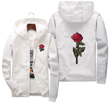Rose Windbreaker Men Women's Jacket New Fashion White And Black Roses Outwear Coat mens designer jacket S9D7, Red
Rose Windbreaker Men Women's Jacket New Fashion White And Black Roses Outwear Coat mens designer jacket S9D7, Red