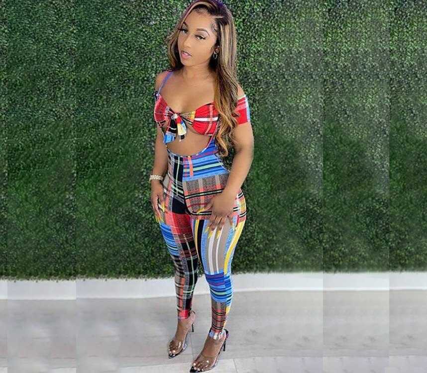 Two Piece Dress Echoine Plaid Colorful Print Jumpsuit Strapless Crop Top Women Matching Set Playsuit Sexy Skinny Party Clubwear Outfits T230113, Multi
Two Piece Dress Echoine Plaid Colorful Print Jumpsuit Strapless Crop Top Women Matching Set Playsuit Sexy Skinny Party Clubwear Outfits T230113, Multi