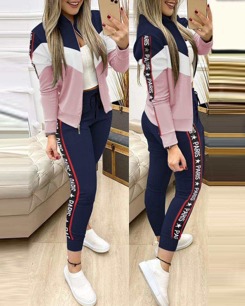 Womens Tracksuits Tracksuit suits 2 Piece Set Zipper JacketLong Pants Sports Suit Female Sweatshirt Sportswear for Woman Clothing 230113