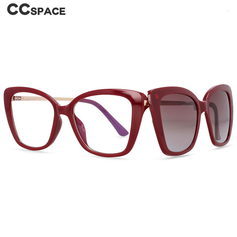 Sunglasses Frames 53851 Ladies Anti Blue Light Square Glasses Frames Polarized Sunglasses Magnetic Clip Women Fashion Computer Eyeglasses 230113