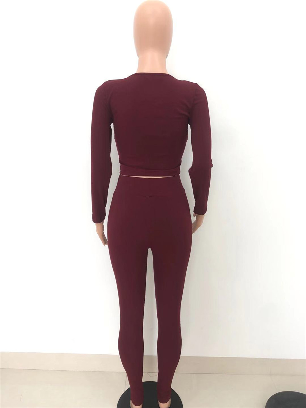 Fall Winter Outfits Women Ribbed Tracksuits Long Sleeve Pullover V neck Shirt Top and Pants Two Piece Sets Outwork Outfits Casual Sports suits Sporswe