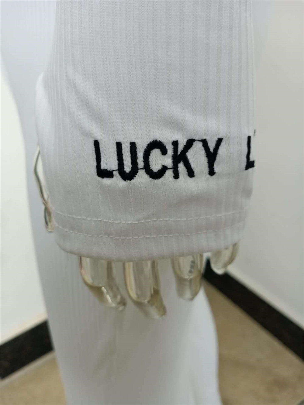 Fall Winter Lucky Label Jumpsuits Women Long Sleeve Bodycon Rompers Solid Embroidery letters Jumpsuits One Piece Outfits Skinny leggings Casual Street