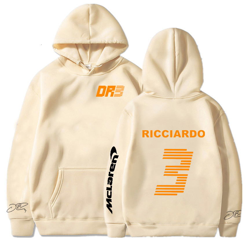 Mens Hoodies Sweatshirts Mclaren Hoodie Formula One Racer Long Sleeve Letter Daniel Ricciardo 3 Printed Streetwear Sweatshirt Men EU Size Vintage 2301