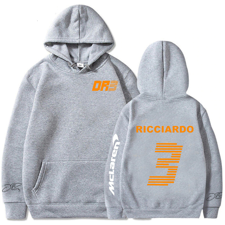 Mens Hoodies Sweatshirts Mclaren Hoodie Formula One Racer Long Sleeve Letter Daniel Ricciardo 3 Printed Streetwear Sweatshirt Men EU Size Vintage 2301