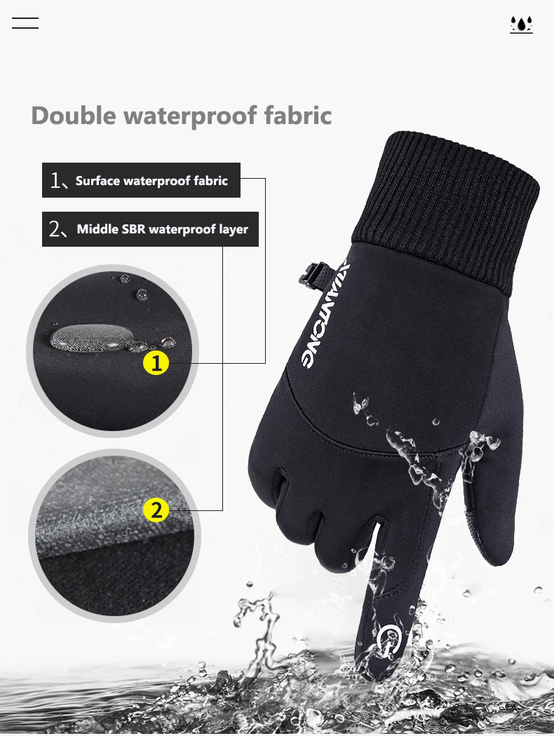 Fingerless Gloves Outdoor Sports Gloves Touch Screen Men Driving Motorcycle Snowboard Gloves Nonslip Ski Gloves Warm Fleece Gloves for Men Women 23011