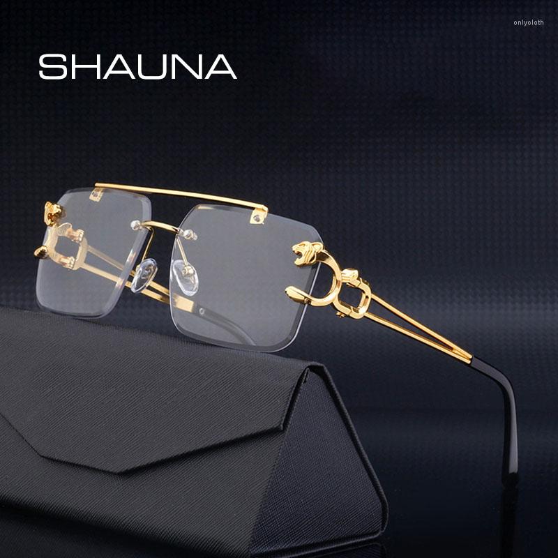 Sunglasses SHAUNA Fashion Metal Leopard Rimless Double Bridges Gradient Ocean Film Shades UV400
Sunglasses SHAUNA Fashion Metal Leopard Rimless Double Bridges Gradient Ocean Film Shades UV400