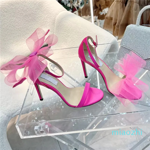 Sandals Shoe Luxury Designer High-Heeled Rose Pink Vamp Heel Cross Big Bow Fluorescent Vamp Open Toes Strap Size 35-42, #4
Sandals Shoe Luxury Designer High-Heeled Rose Pink Vamp Heel Cross Big Bow Fluorescent Vamp Open Toes Strap Size 35-42, #4
