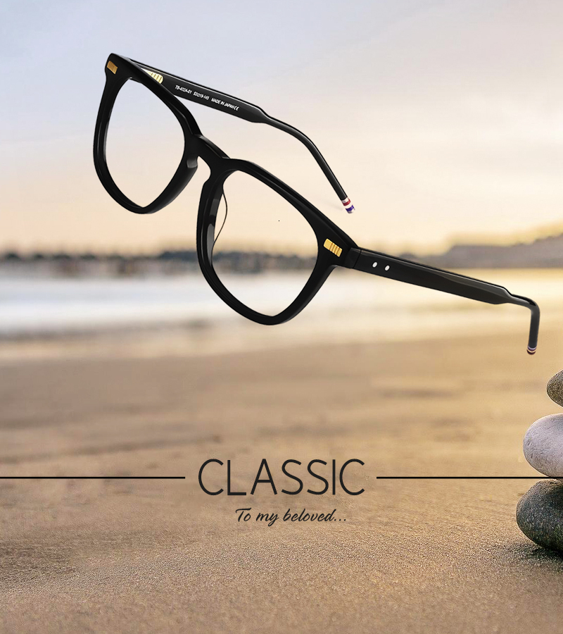 Sunglasses Frames Brand Retro Square Acetate Optical Glasses Men Women Spectacle Prescription Eyeglasses tb402 tb405 230106