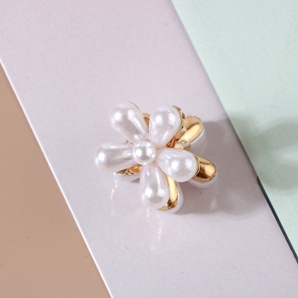 Double Side Crystal Flower Hair Claw Ribbon Rhinestones Alloy Hair Clamp for Girls Sweet Summer Side Clip Hairs Styling Accessories 1328