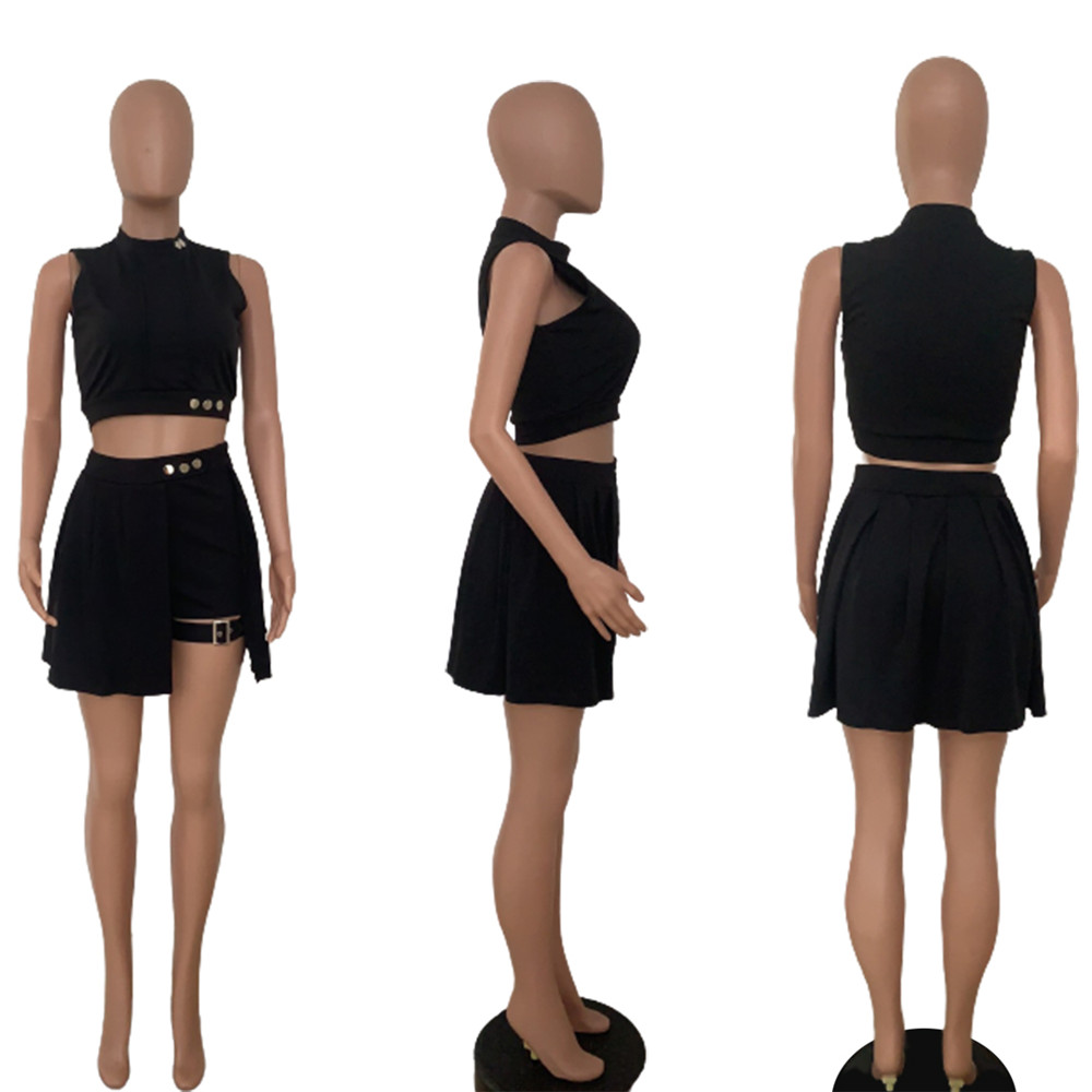 Spring Tracksuits Women outfits Two Piece Sets Summer Sleeveless vest top and Shorts skirt 2pcs Matching Sets Casual Solid Suits Active Sportswear 920