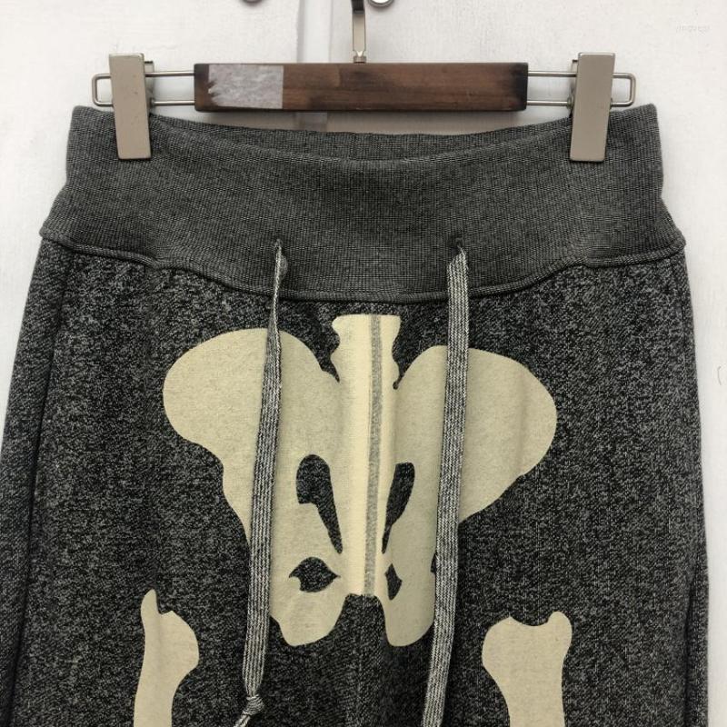 Men's Pants Heavy Fabric KAPITAL Sweatpants Men Women Skeleton Bone Joggers Drawstring Trousers