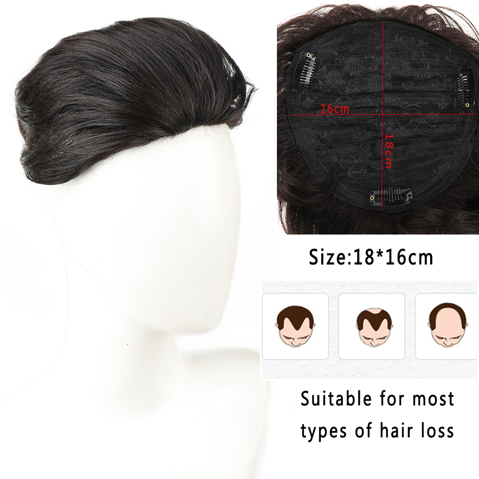 Synthetic s LUPU Short Replacement Hair Piece Fringe Top Clres pins For Men Baldness Clip In Natural 230114
