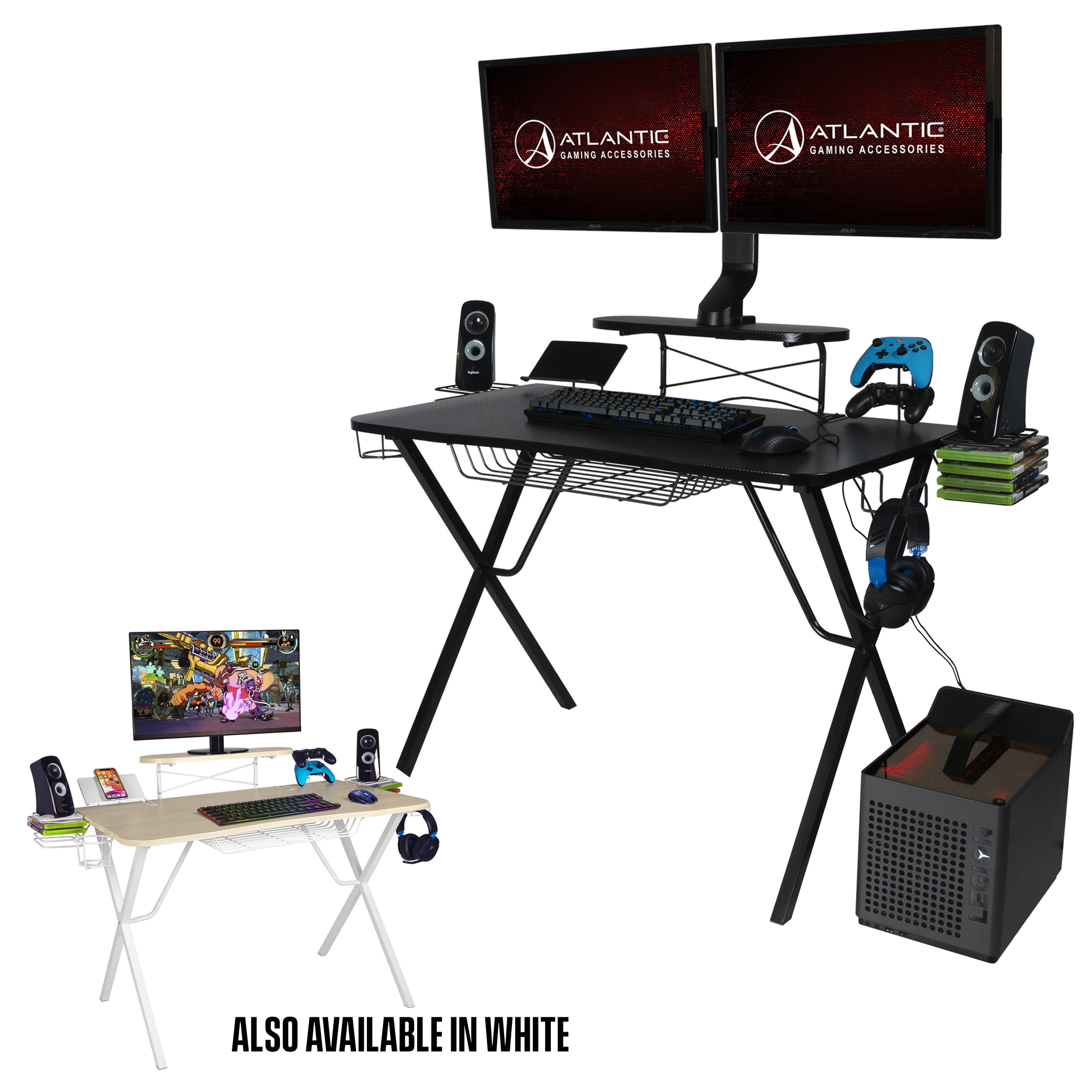 Atlantic Professional Gaming Desk Pro with Built-in Storage Metal Accessory Holders and Cable Slots
Atlantic Professional Gaming Desk Pro with Built-in Storage Metal Accessory Holders and Cable Slots