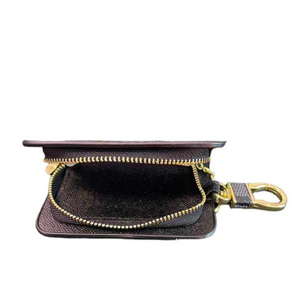 New Classic Designer Letter Wallet Keychain Bag Keyring Fashion Purse Pendant Car Chain Charm Brown Flower box