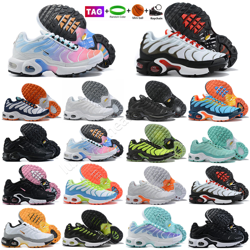 

Kids Running Shoes OG Plus TN Ultra University Blue True Yellow Black White Children Boy Girls Sports Sneakers Triple, Color 3