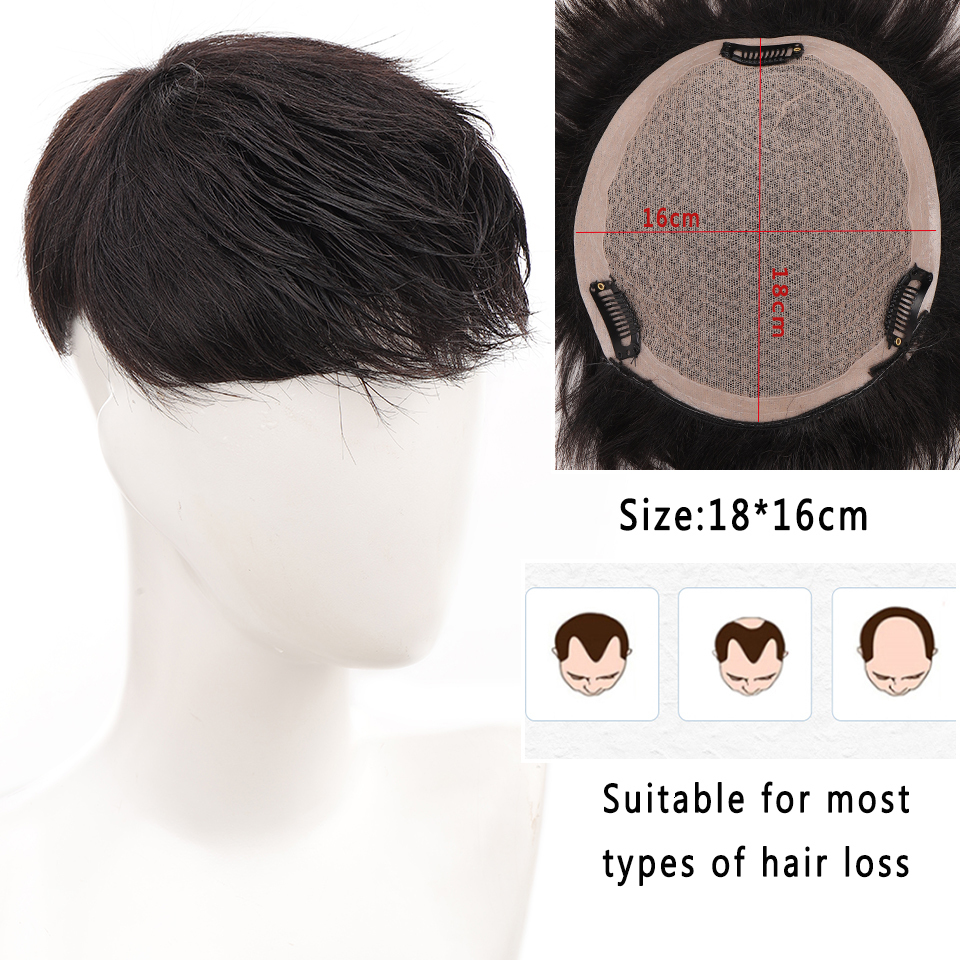 Synthetic s LUPU Short Replacement Hair Piece Fringe Top Clres pins For Men Baldness Clip In Natural 230114