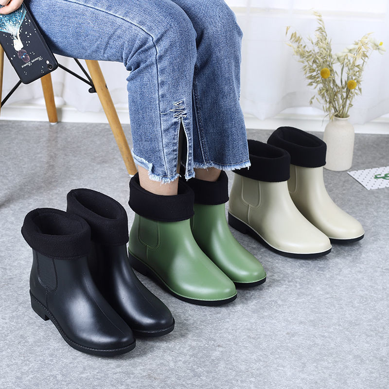 Rain Boots y Green Woman Waterproof shoes Ladies MidCalf Plain Color Garden Shoe's Galoshes 230114