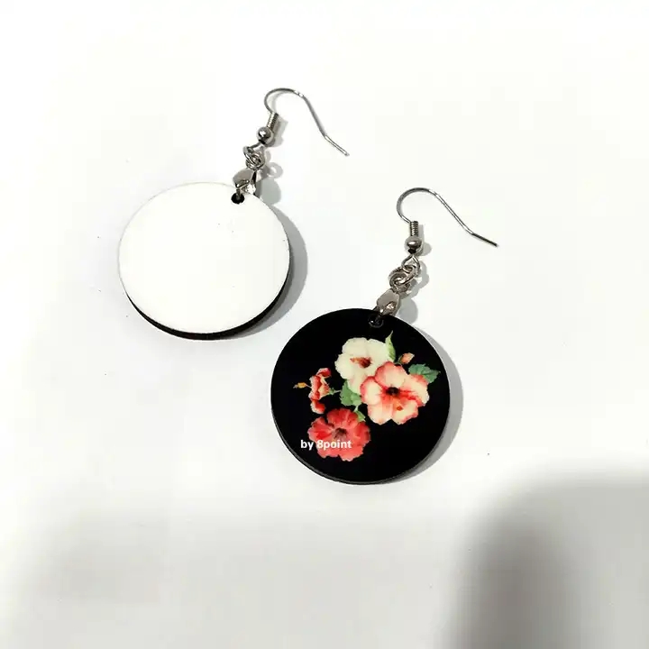 Different Size Sublimation Round earrings ear pendants wooden Circle sublimation blank earring large Africa earrings DIY jewelry Z11