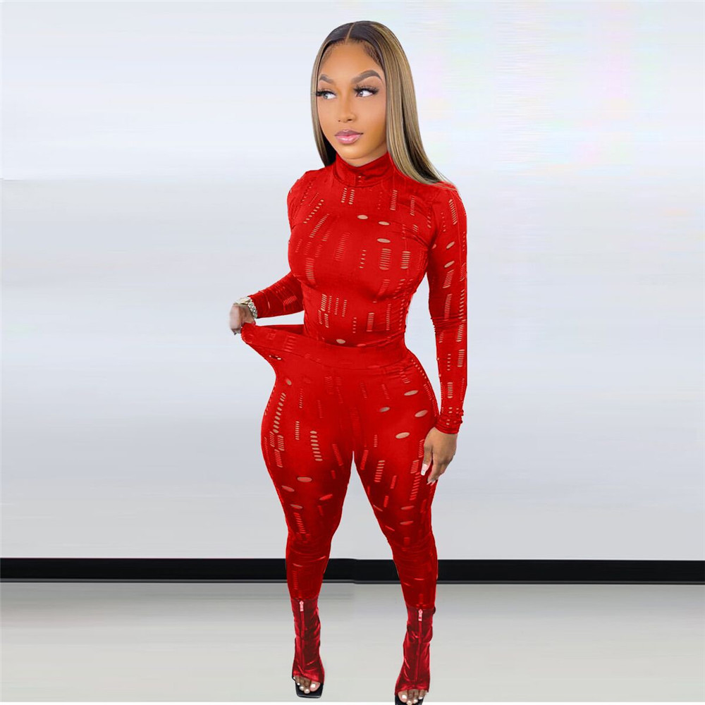 Designer Fall Winter Tracksuits Two Piece Sets Womens Outfits Ripped Sweatsuits Long Sleeve Pullover Top and Pants Casual Outwork Sportswear Jogger su