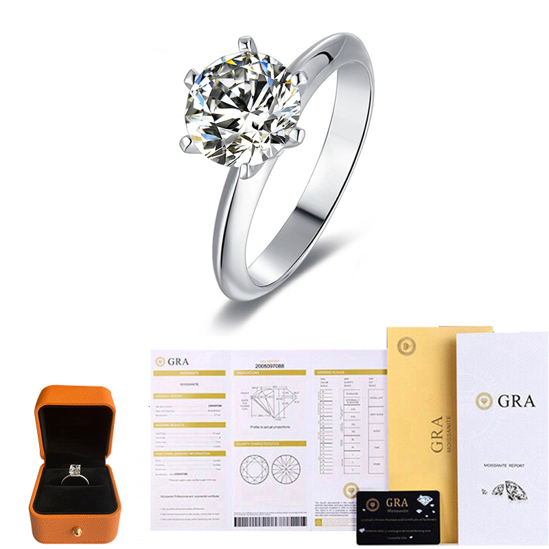 Wedding Rings Knobspin Original 925 Sterling Silver Ring Diamonds with Certificate Fine Jewelry Wedding Engagement Rings for Women 230113