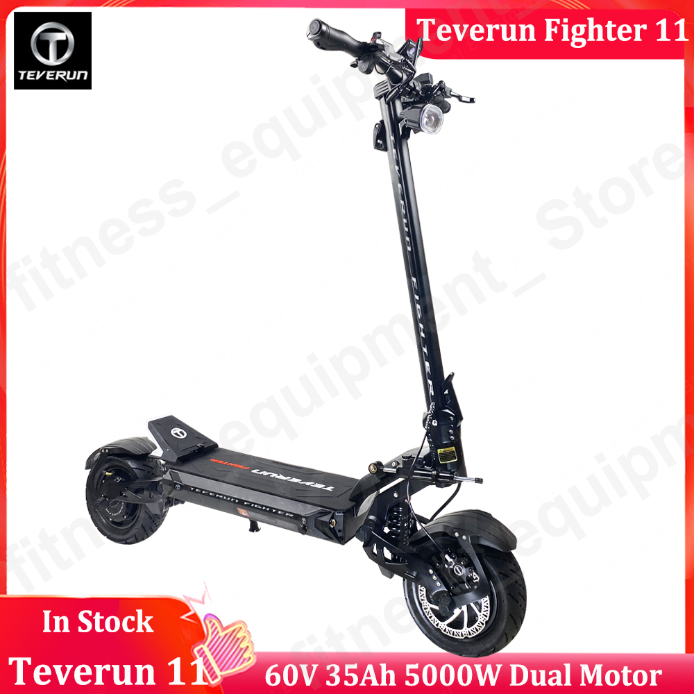 Kick Scooters Teverun Fighter 11 Plus Super Electric Scooter 60V 25Ah /35Ah Dual Motor Max 5000W Top Speed 85km/h TFT Display Blade