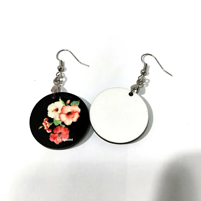 Different Size Sublimation Round earrings ear pendants wooden Circle sublimation blank earring large Africa earrings DIY jewelry Z11