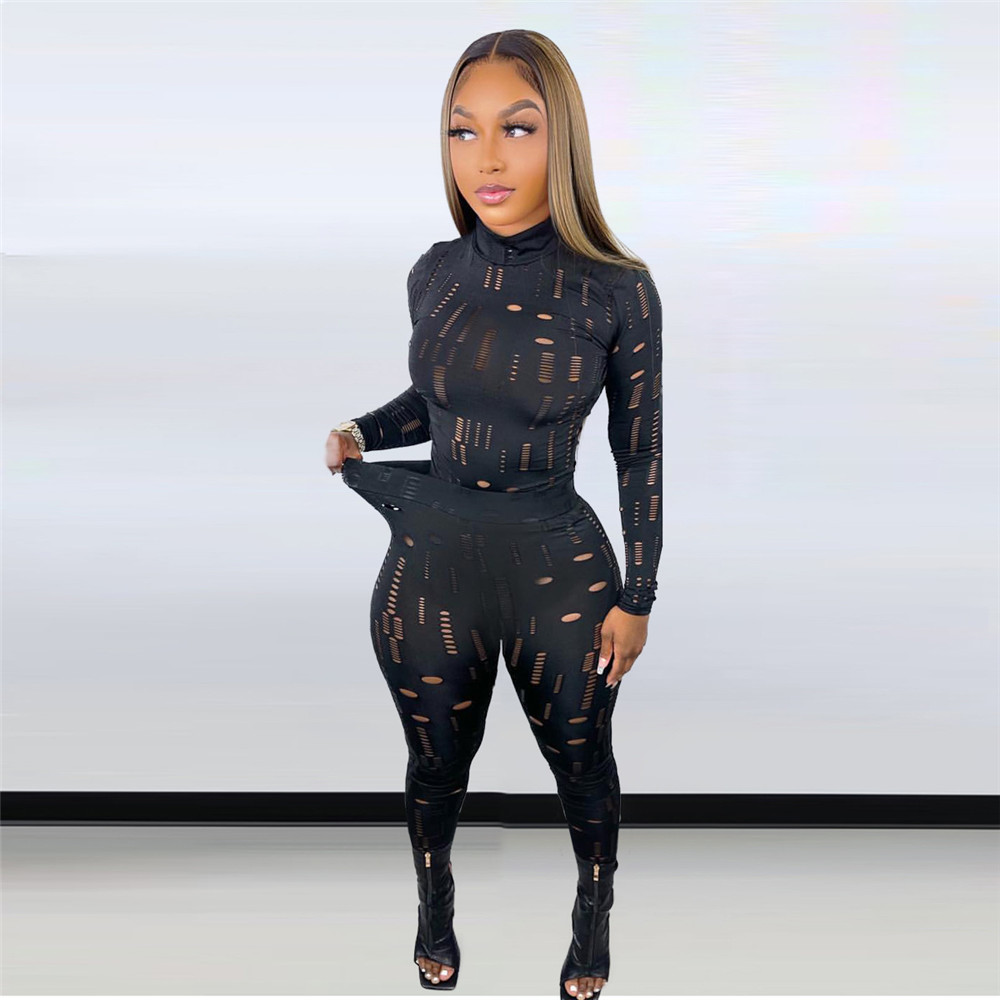 Designer Fall Winter Tracksuits Two Piece Sets Womens Outfits Ripped Sweatsuits Long Sleeve Pullover Top and Pants Casual Outwork Sportswear Jogger su
