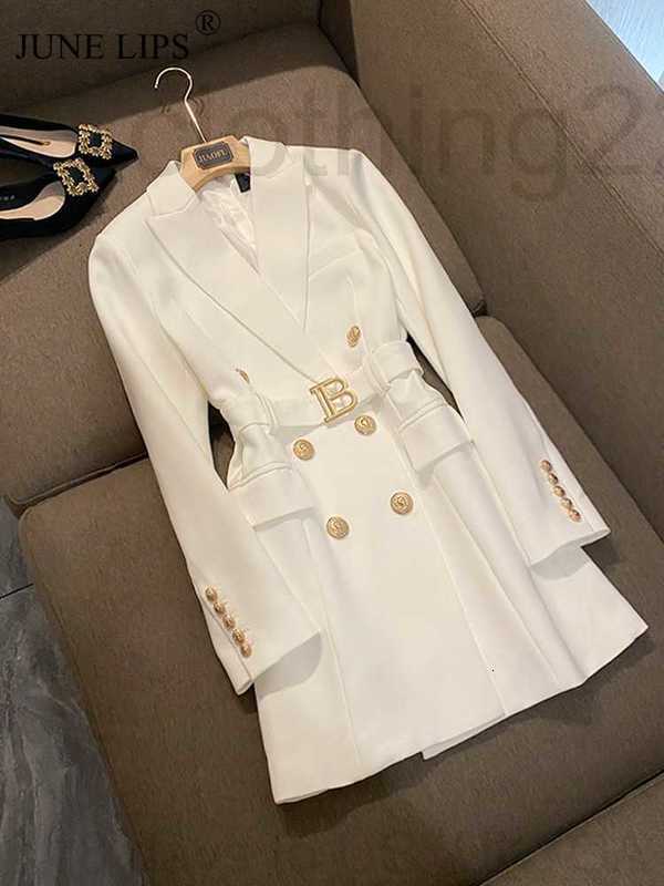 June lips 2022 new spring high quality women dress red blazer with belt buttons pierced chic for party wholesale, White
June lips 2022 new spring high quality women dress red blazer with belt buttons pierced chic for party wholesale, White
