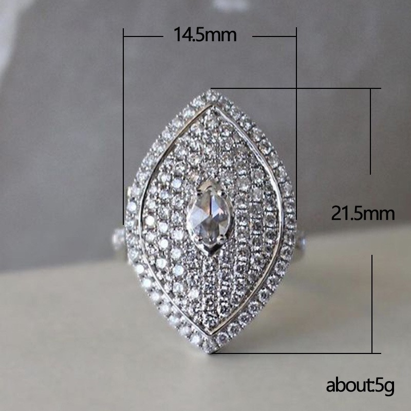 Choucong Brand New Wedding Rings Luxury Jewelry 925 Sterling Silver Marquise Cut White Topaz CZ Diamond Party Eternity Women Engagement Bridal Ring Fo