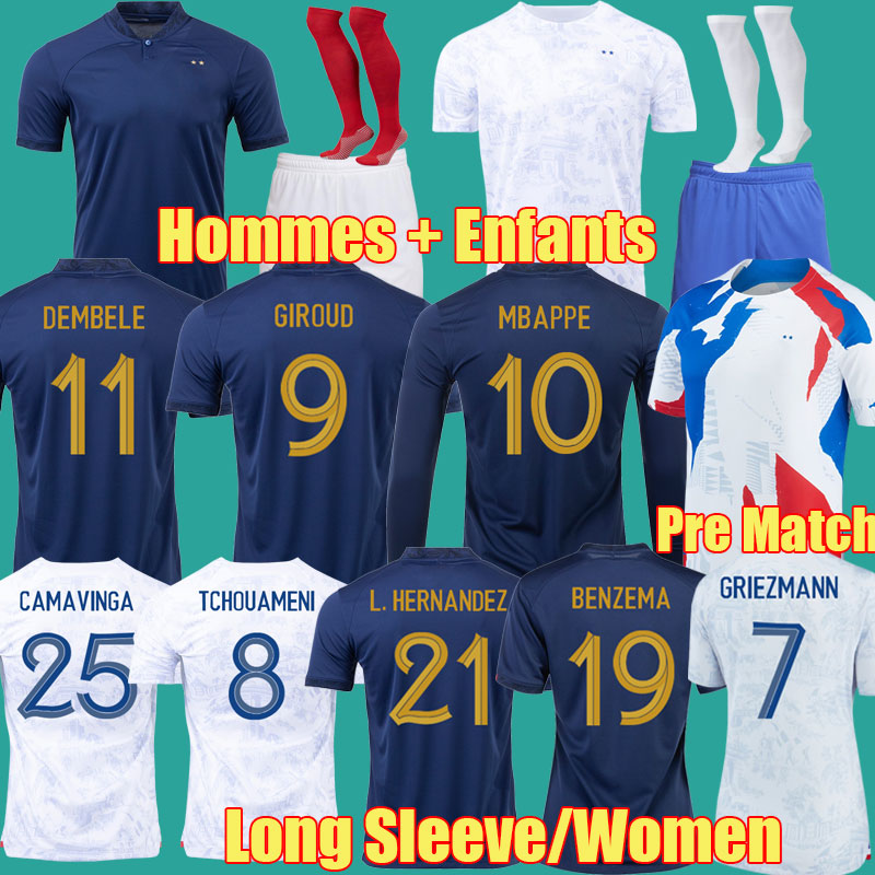 Maillots de football 2022 Soccer Jerseys French BENZEMA Football shirts MBAPPE GRIEZMANN franes TCHOUAMENI kit 22 23 DEMBELE HERNANDEZ Men Kids Pre Match jersey, Women home
Maillots de football 2022 Soccer Jerseys French BENZEMA Football shirts MBAPPE GRIEZMANN franes TCHOUAMENI kit 22 23 DEMBELE HERNANDEZ Men Kids Pre Match jersey, Women home